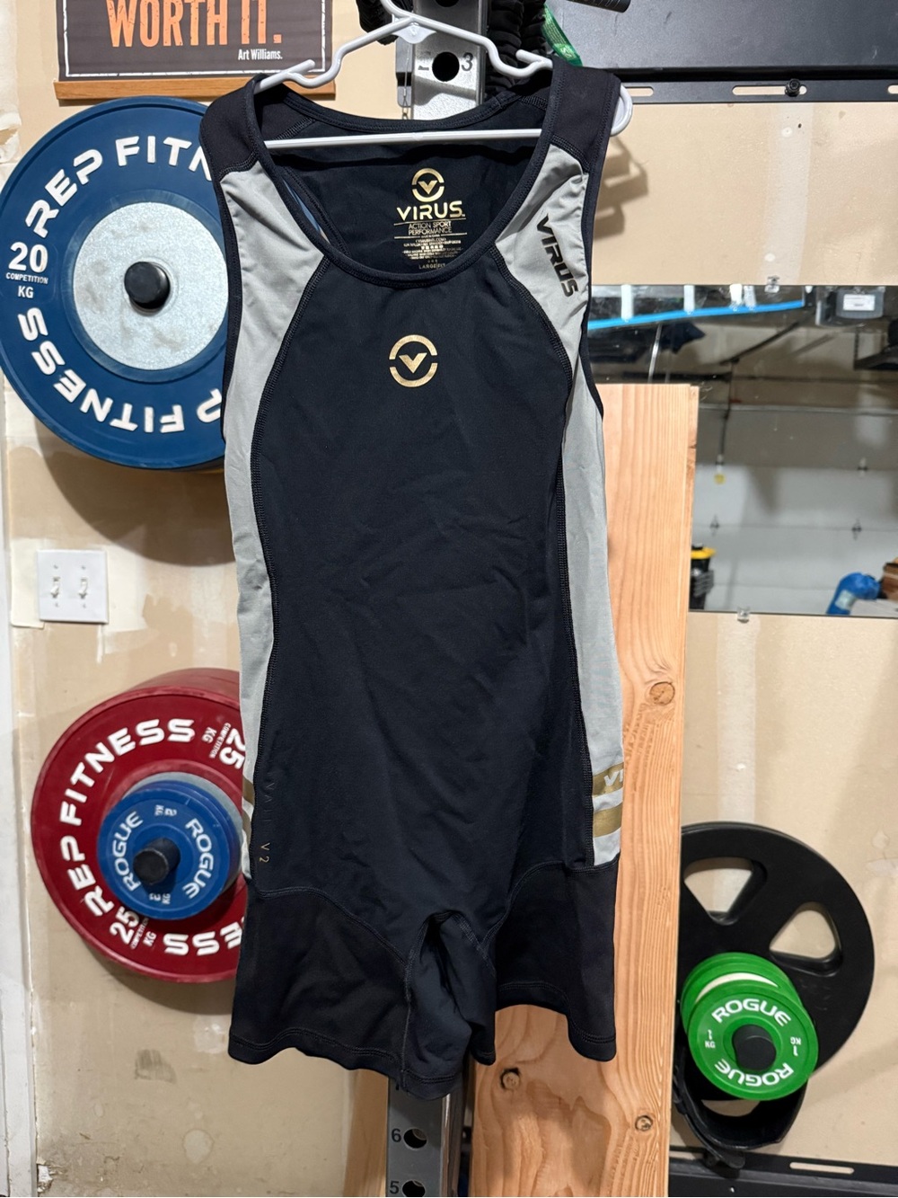 Virus Black & Gray Women’s Compression Singlet with Gold Logo